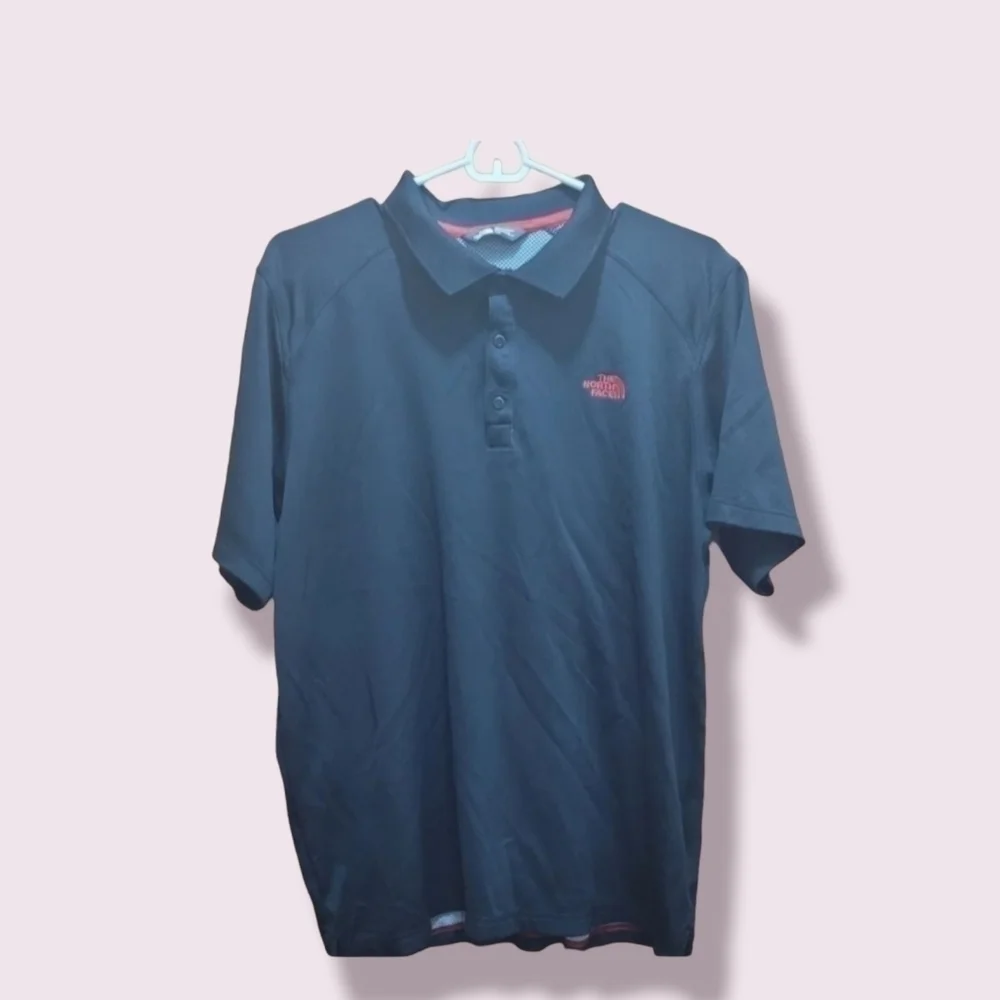 The North Face Short Sleeve Shirt Men's Size Large Golf Tennis Black Red